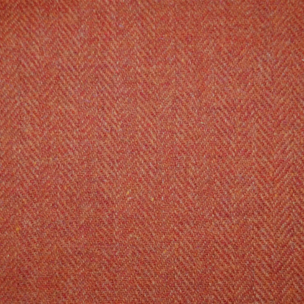 Orange Herringbone Lambswool Tweed - 2.00 Metres Yorkshire Fabric