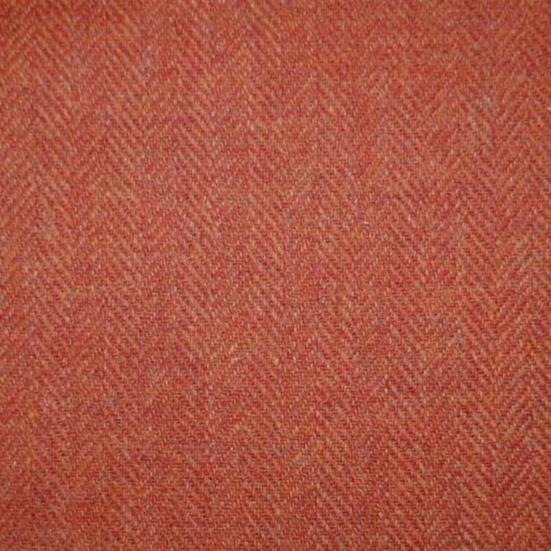 Orange Herringbone Lambswool Tweed - 2.00 Metres Yorkshire Fabric