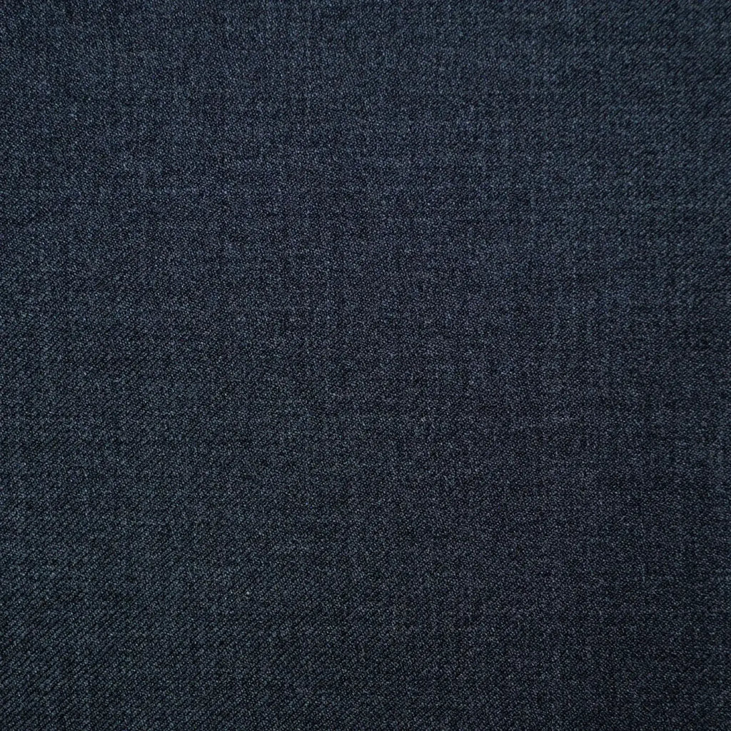 Dark grey plain over-milled flannel Super 110's wool suiting fabric, available in clearance. Luxuriously soft and smooth with a refined texture, ideal for crafting high-quality suits and tailored garments.