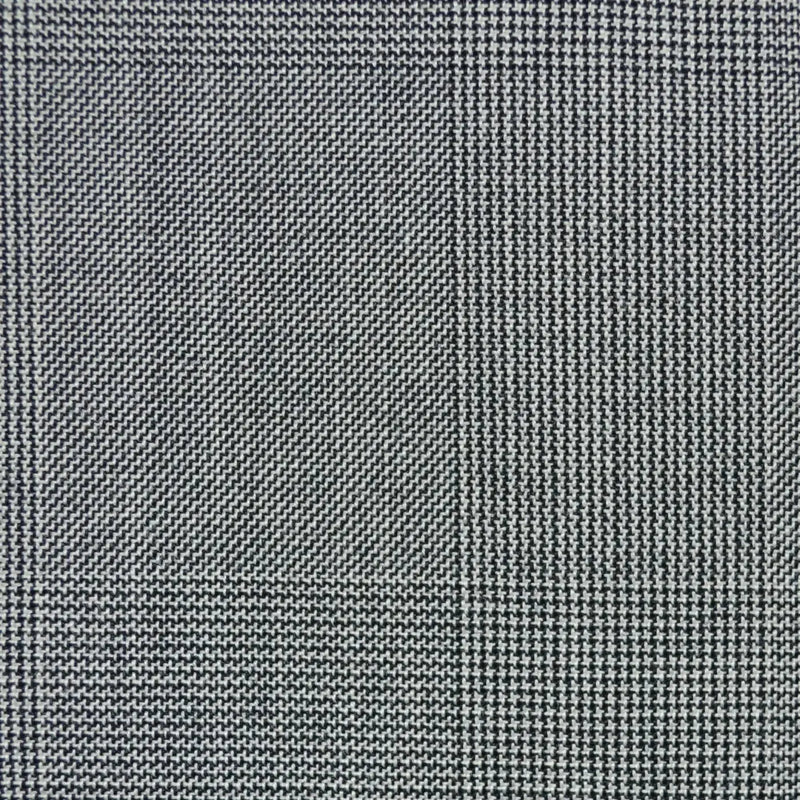 Light Grey Split Glen Check Super 100's All Wool Suiting - 3.50 Metres