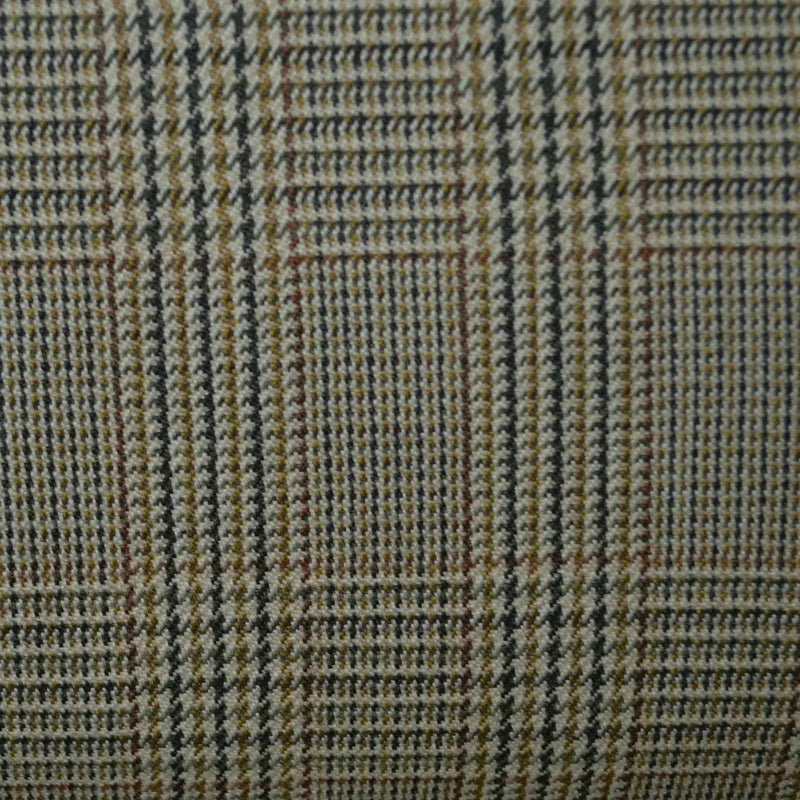 Beige, Brown with Navy Blue & Tan Glen Check Twist Suiting - 2.50 Metres